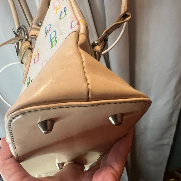 Dooney & Bourke Cream Shoulder Bag with Leather Trim - Picture 10 of 16